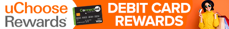 uChoose Rewards. Image of Connected Credit Union Debit Card. Debit Card Rewards.